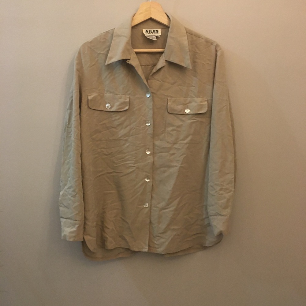 Beige button down shirt